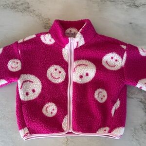 Old Navy Pink and White Fleece Jacket